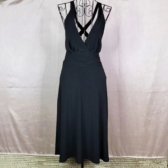 CHARLOTTE RUSSE Black Gathered Sleeveless Strappy Dress Small - Picture 1 of 7